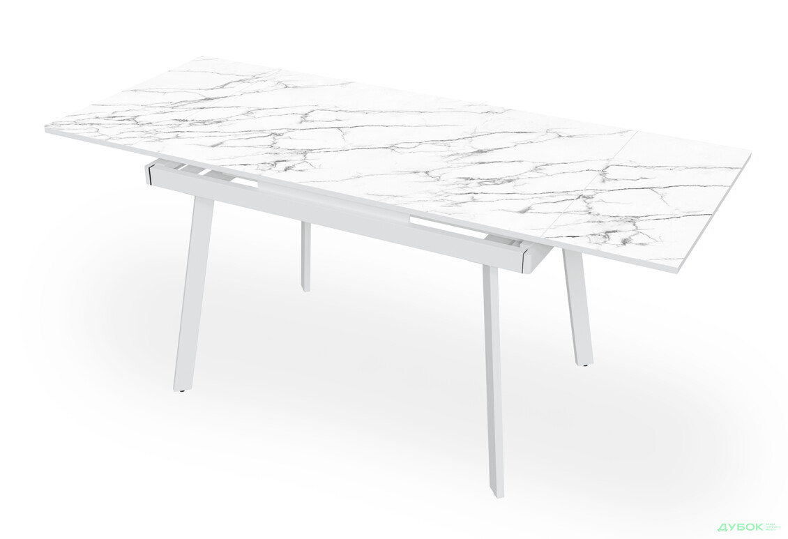 Зображення 2 - Стіл кухонний Jam Slim / Слім розкладний 110 / 170 см, білий / діамант 66 М