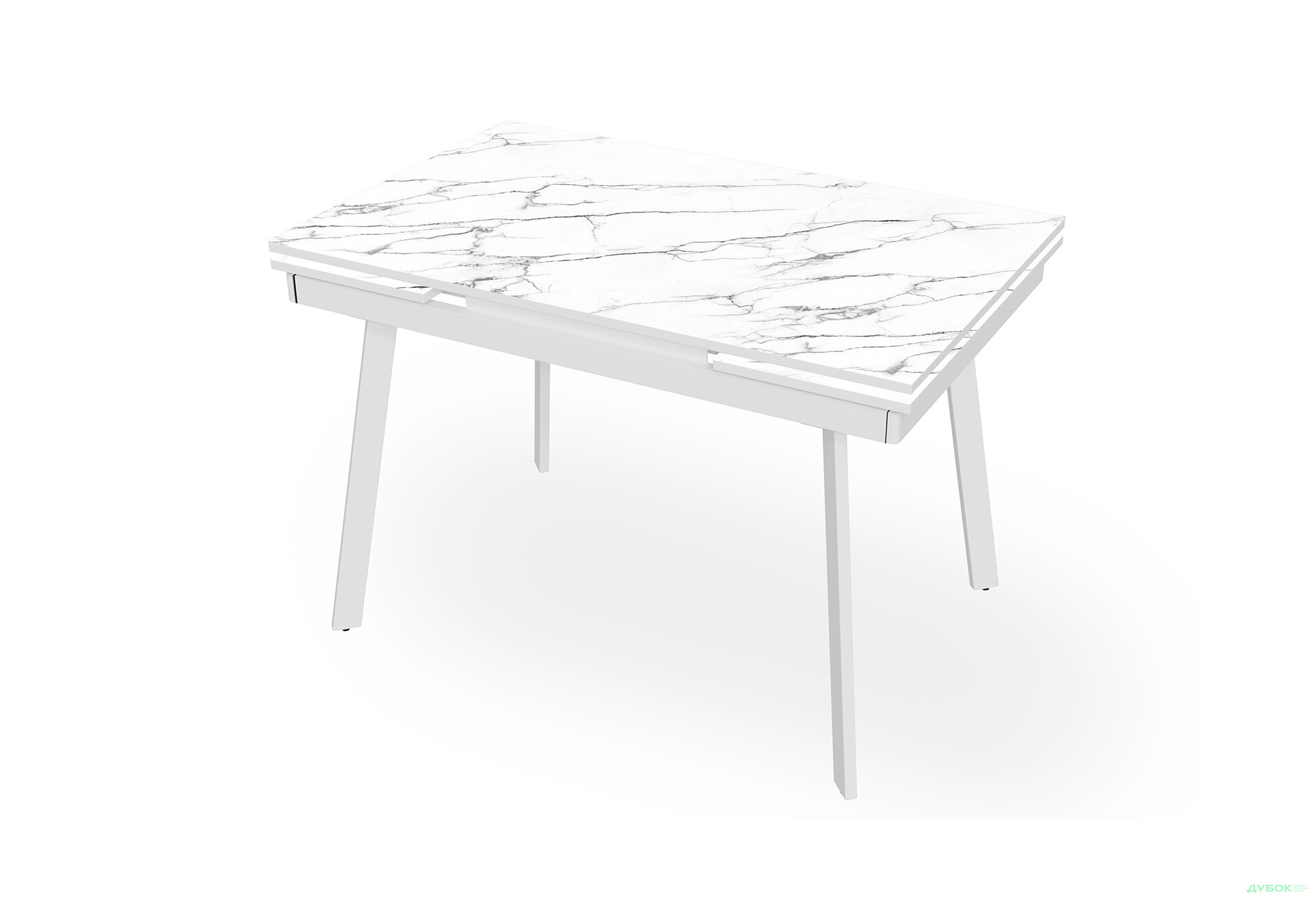 Зображення 1 - Стіл кухонний Jam Slim / Слім розкладний 110 / 170 см, білий / діамант 66 М