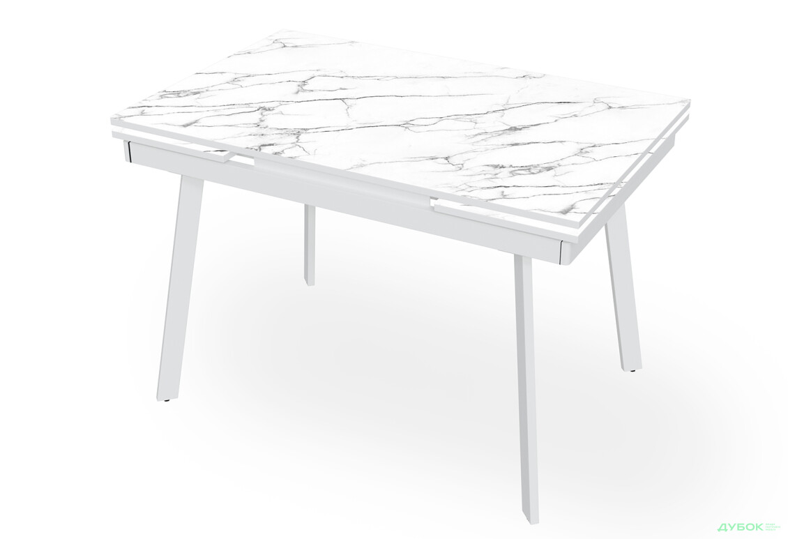 Стіл кухонний Jam Slim / Слім розкладний 110 / 170 см, білий / діамант 66 М