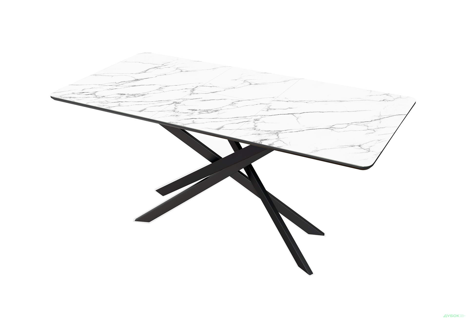 Зображення 2 - Стіл кухонний Jam Кірк розкладний 120 / 160 см, чорний / скло діамант 66 М