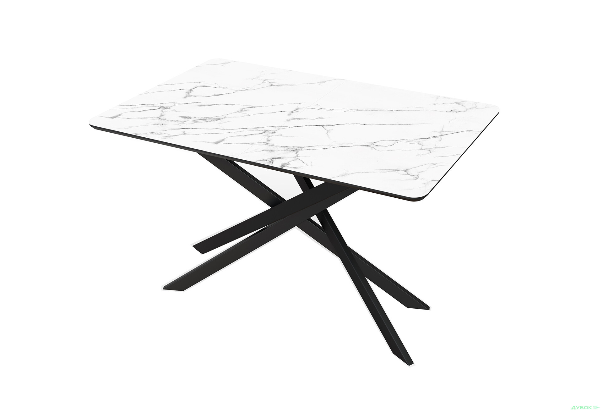 Зображення 1 - Стіл кухонний Jam Кірк розкладний 120 / 160 см, чорний / скло діамант 66 М