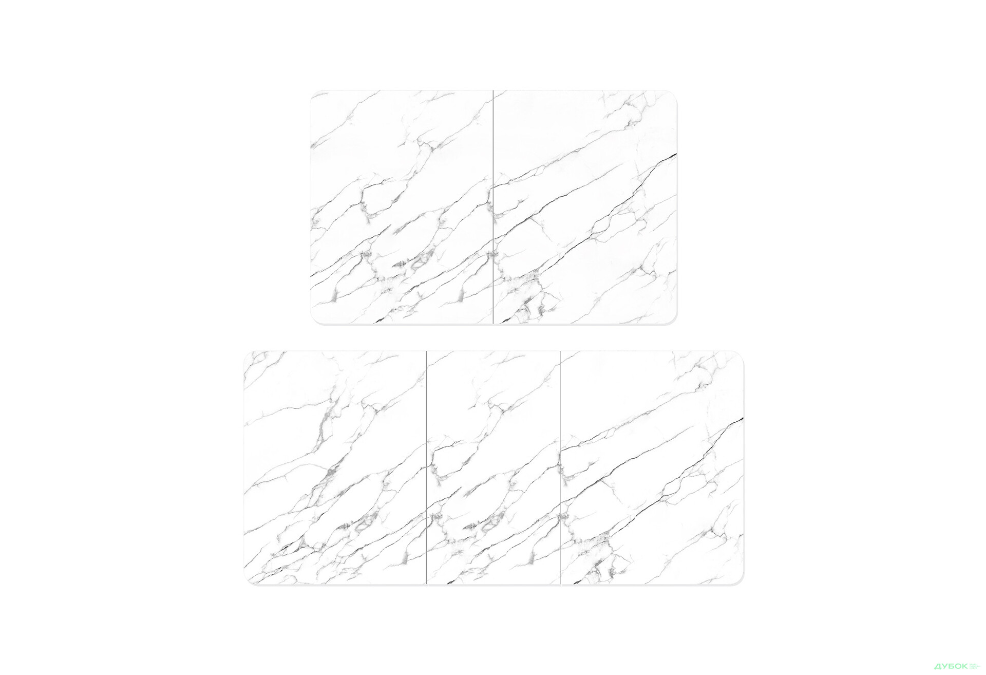 Зображення 3 - Стіл кухонний Jam Кірк розкладний 120 / 160 см, білий / скло діамант 66 М