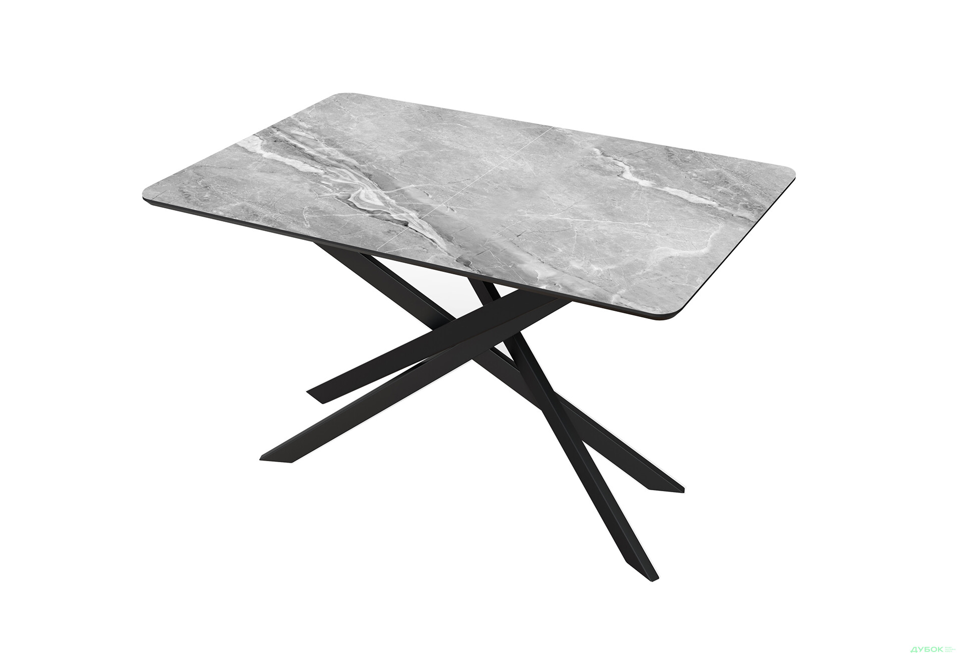 Зображення 1 - Стіл кухонний Jam Кірк розкладний 120 / 160 см, чорний / скло діамант 78 М