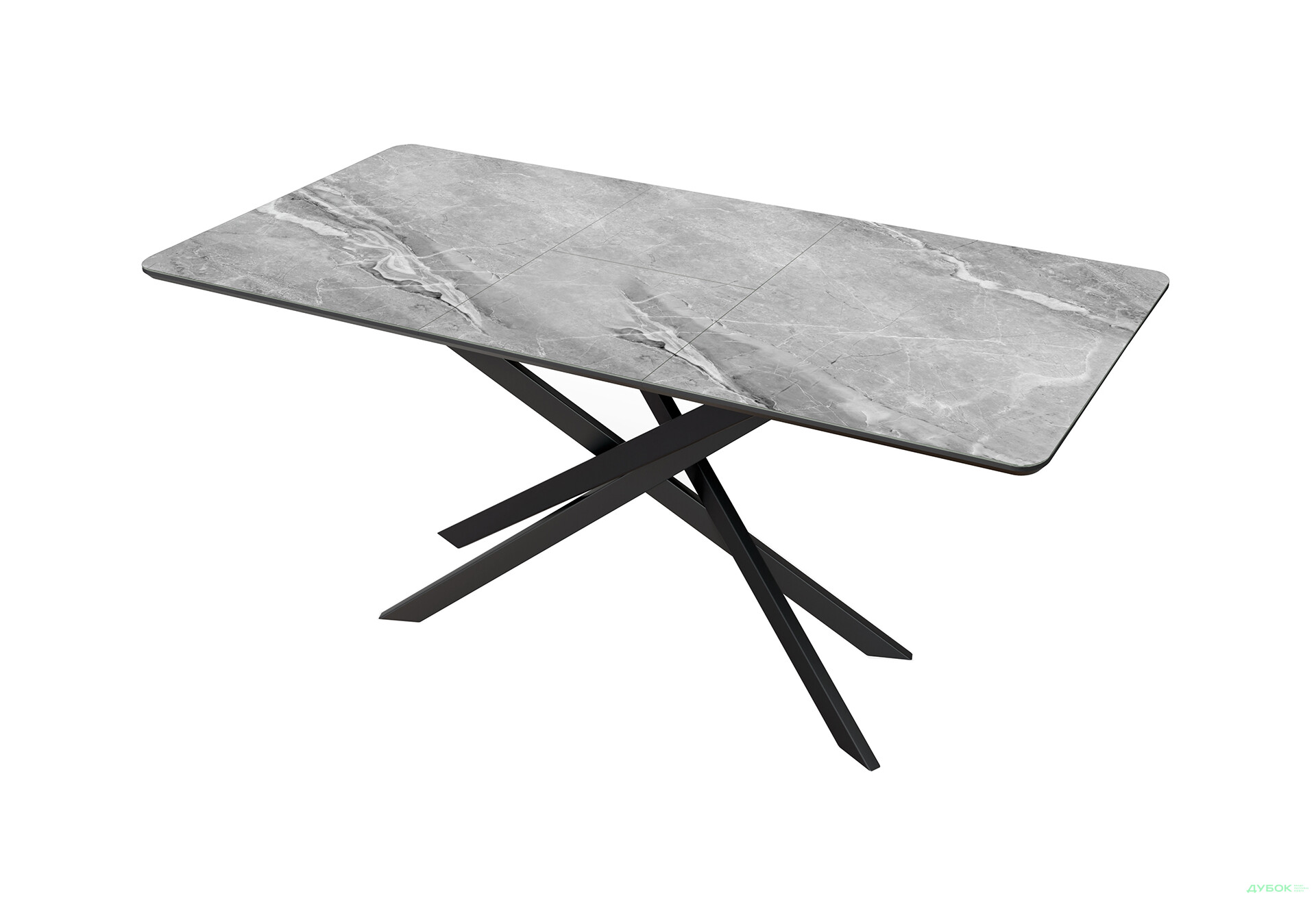 Зображення 2 - Стіл кухонний Jam Кірк розкладний 120 / 160 см, чорний / скло діамант 78 М