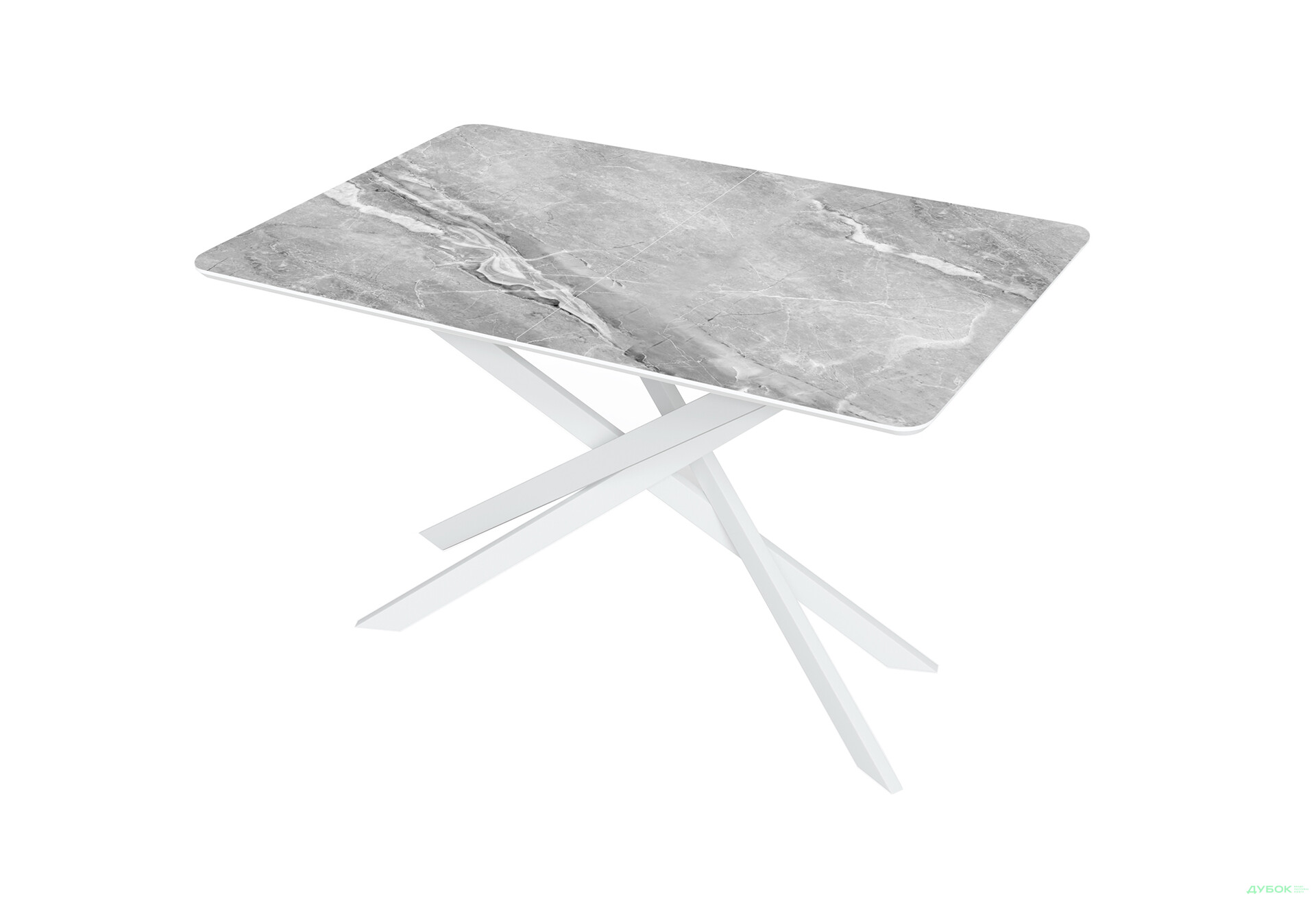 Зображення 1 - Стіл кухонний Jam Кірк розкладний 120 / 160 см, білий / скло діамант 78 М