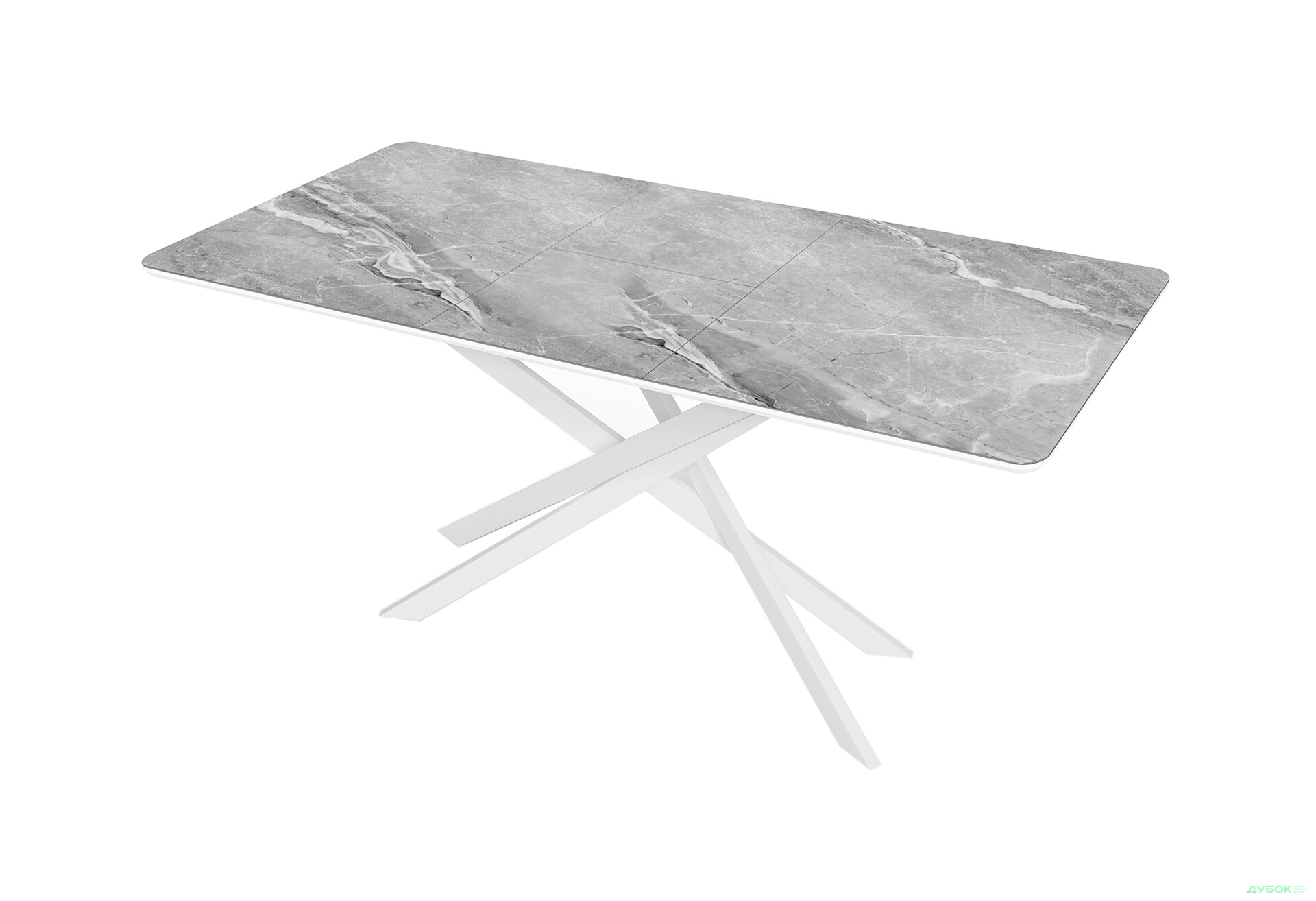 Зображення 2 - Стіл кухонний Jam Кірк розкладний 120 / 160 см, білий / скло діамант 78 М