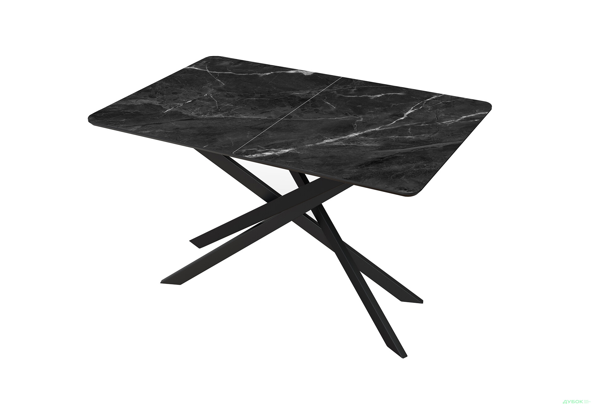 Зображення 1 - Стіл кухонний Jam Кірк розкладний 120 / 160 см, чорний / скло діамант 87 М