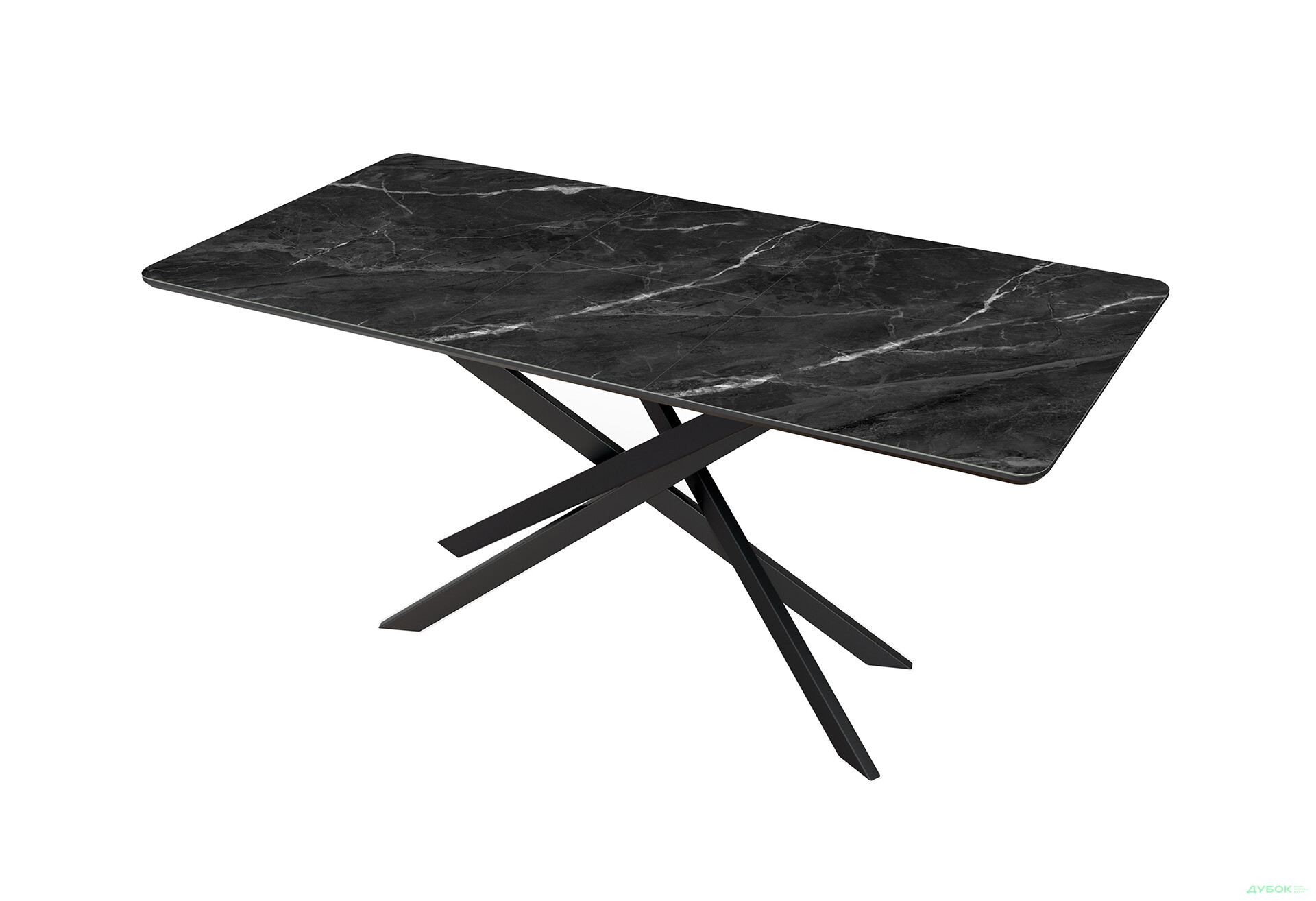 Зображення 2 - Стіл кухонний Jam Кірк розкладний 120 / 160 см, чорний / скло діамант 87 М