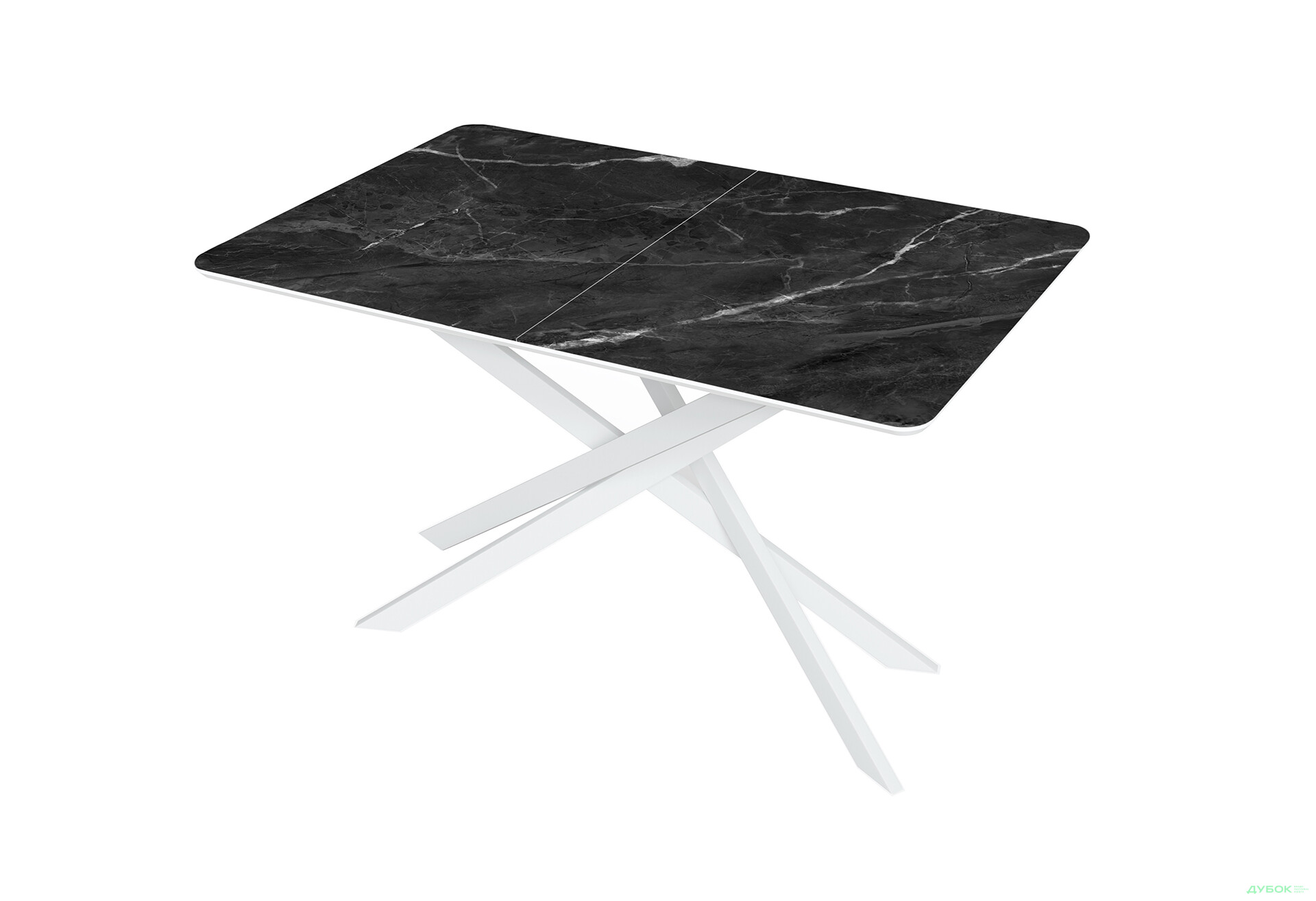 Зображення 1 - Стіл кухонний Jam Кірк розкладний 120 / 160 см, білий / скло діамант 87 М