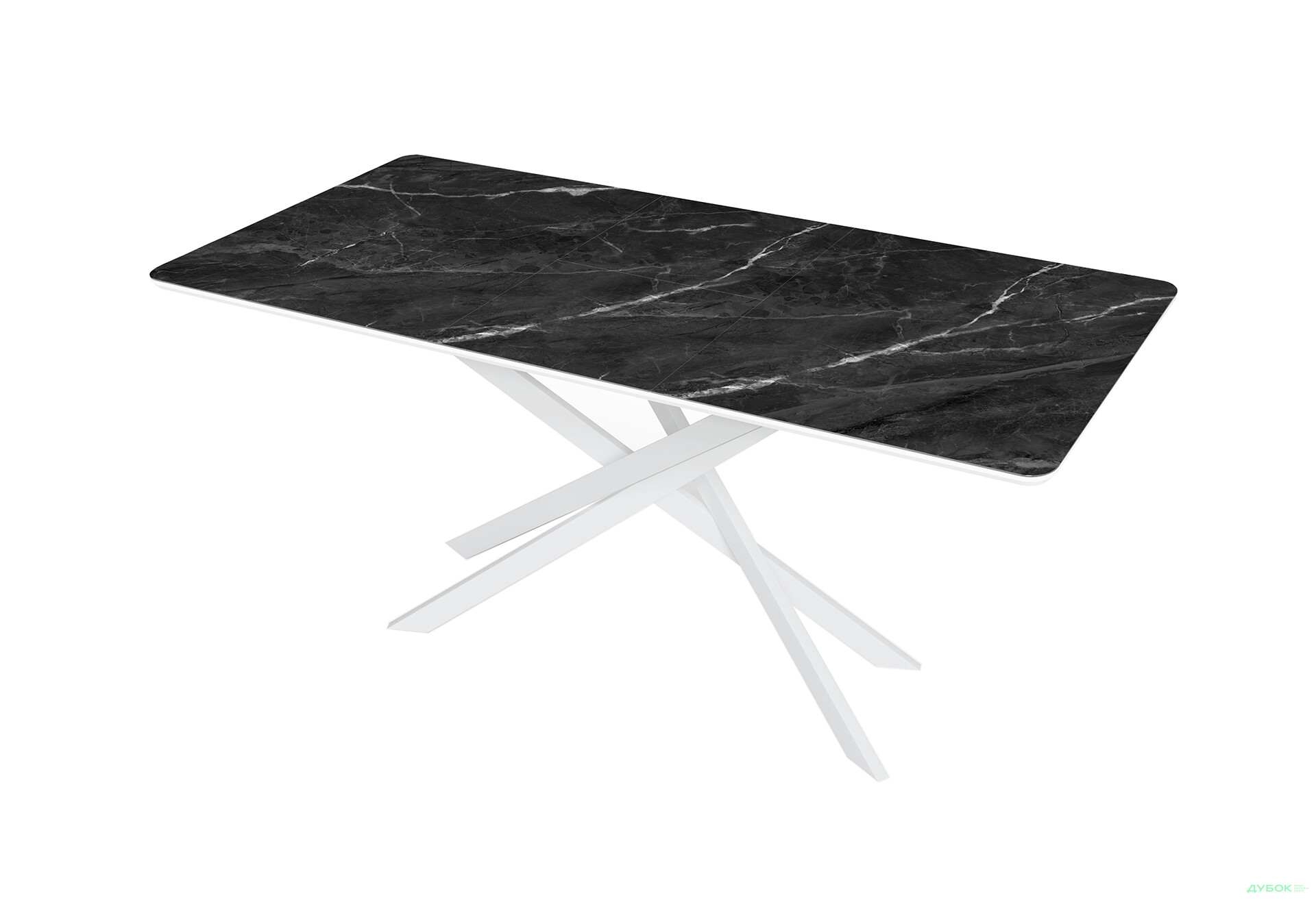 Зображення 2 - Стіл кухонний Jam Кірк розкладний 120 / 160 см, білий / скло діамант 87 М