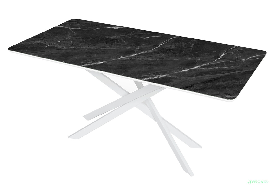 Зображення 2 - Стіл кухонний Jam Кірк розкладний 120 / 160 см, білий / скло діамант 87 М