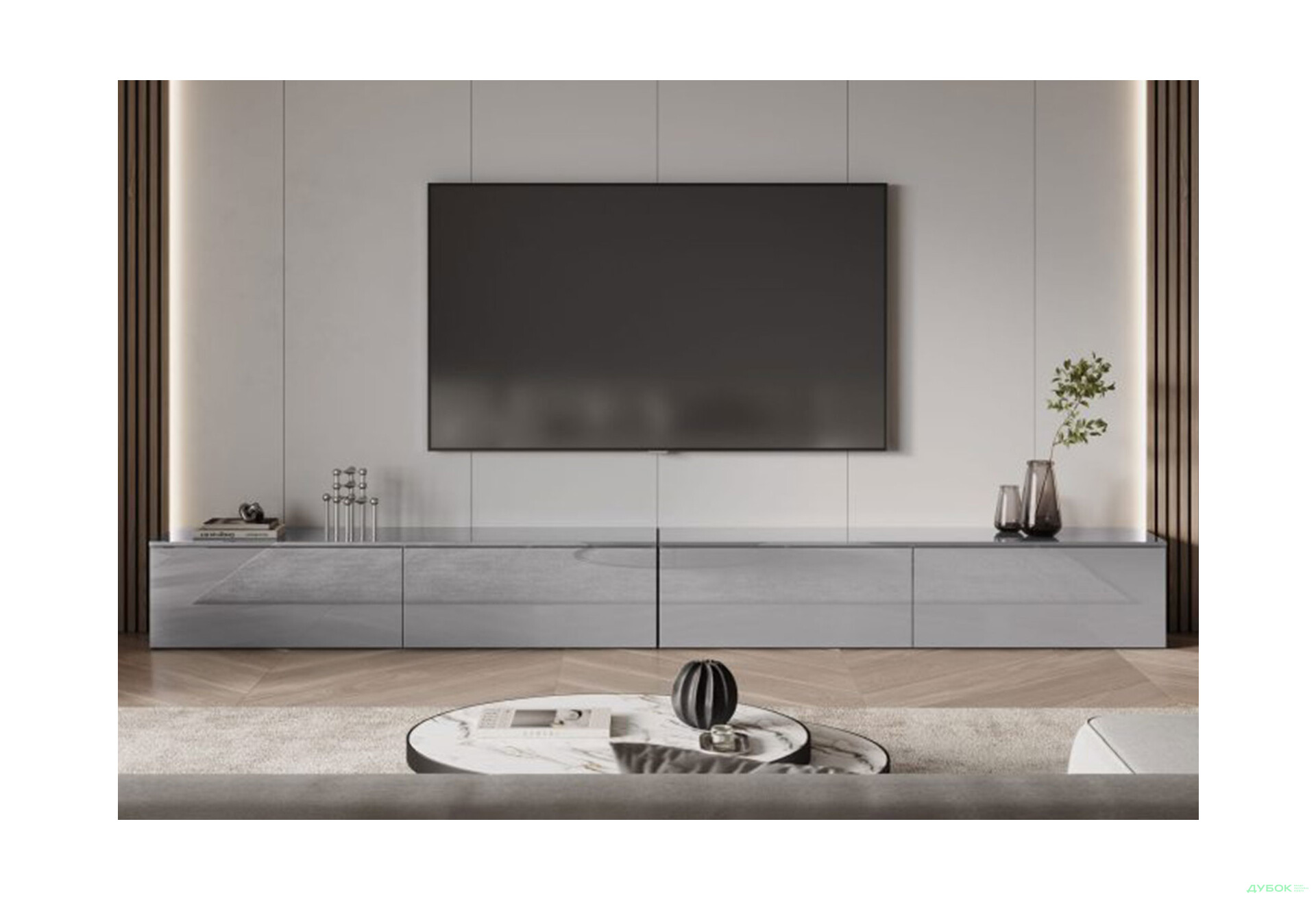 Изображение 2 - Секция под напольная TV МіроМарк Legs Box / Легс Бокс 175 см, глянец серая лава