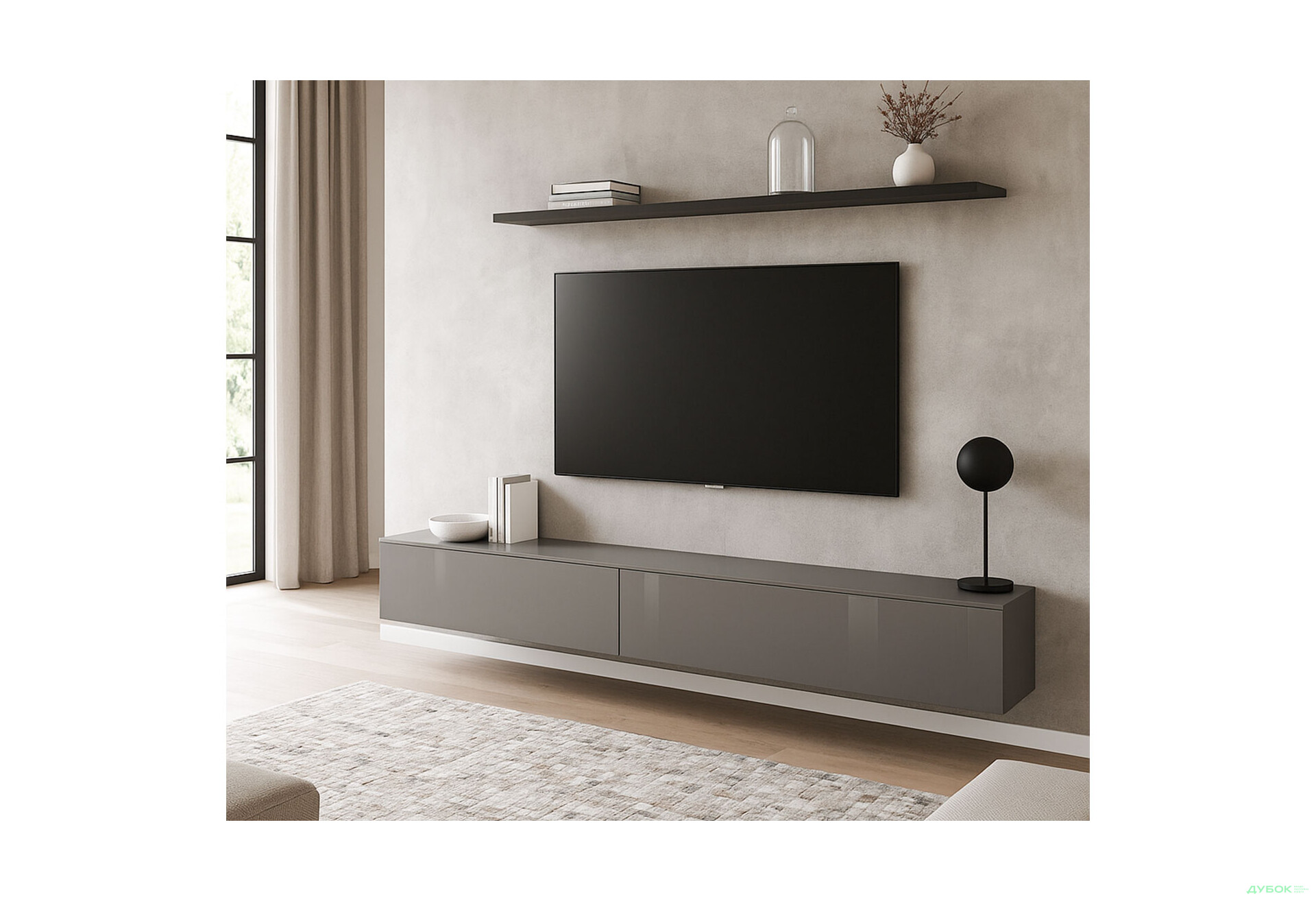 Изображение 2 - Секция под напольная TV МіроМарк Legs Box / Легс Бокс 240 см, глянец серая лава