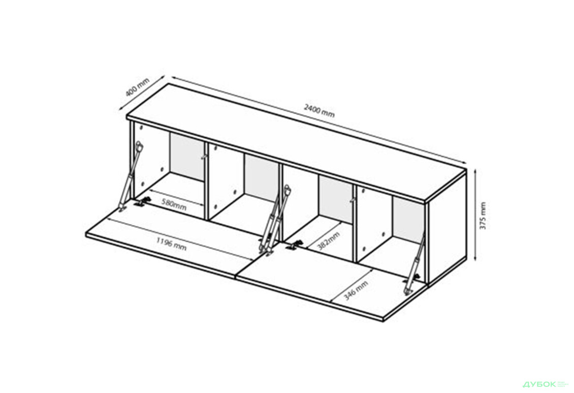Изображение 7 - Секция под напольная TV МіроМарк Legs Box / Легс Бокс 240 см, глянец серая лава