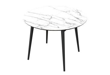 Стол кухонный Jam Oliver раскладной 100 / 135 см, черный / стекло бриллиант 66 М