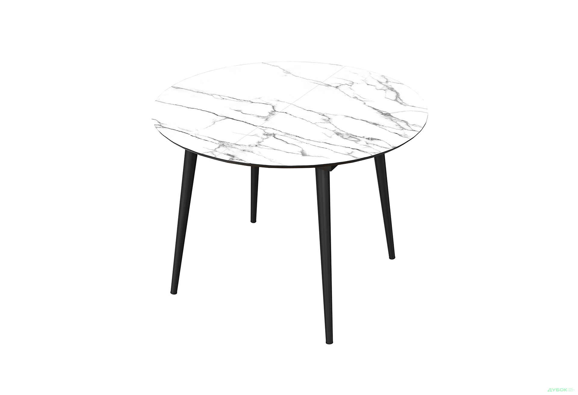 Зображення 1 - Стіл кухонний Jam Oliver розкладний 100 / 135 см, чорний / скло діамант 66 М