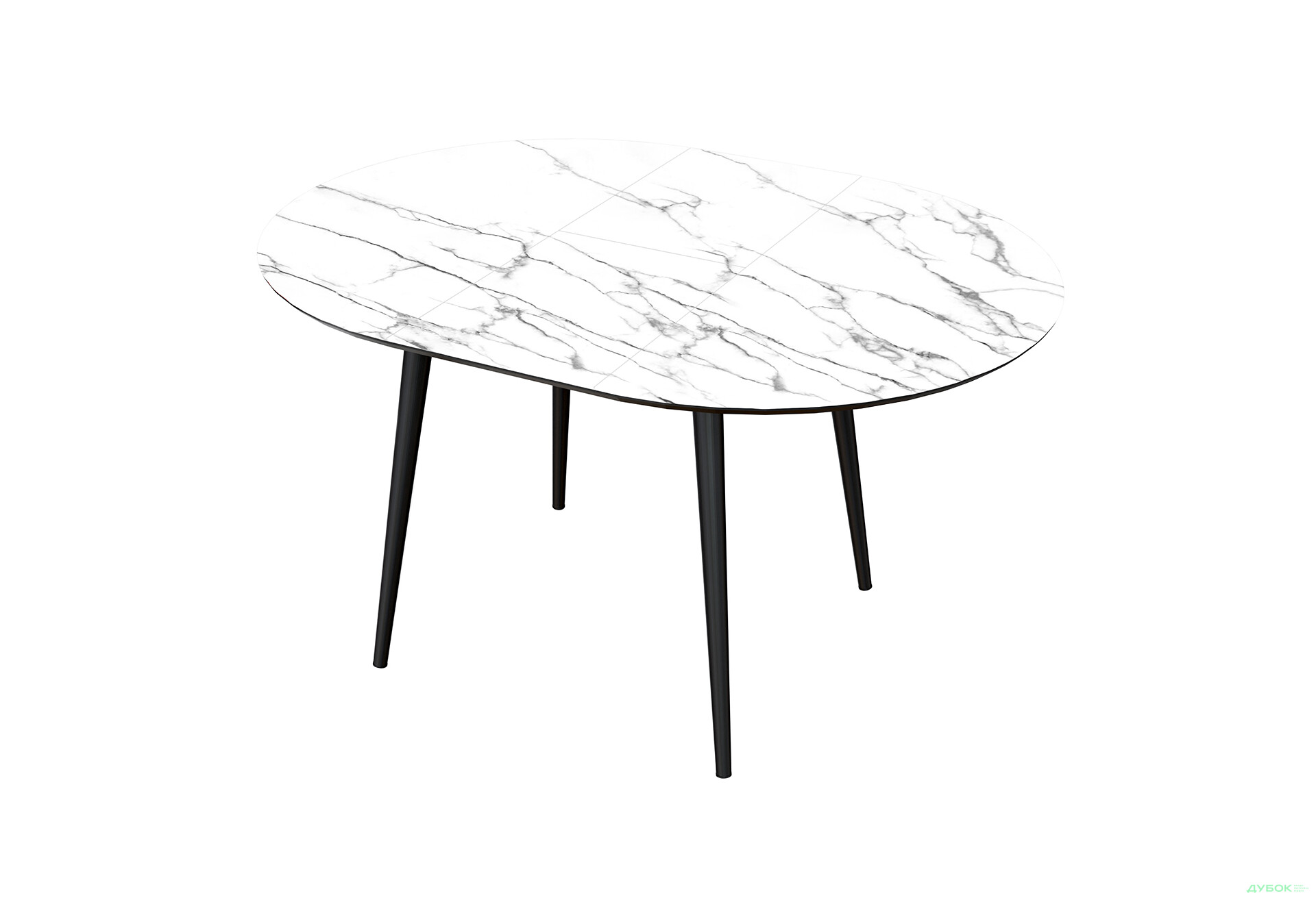 Зображення 2 - Стіл кухонний Jam Oliver розкладний 100 / 135 см, чорний / скло діамант 66 М