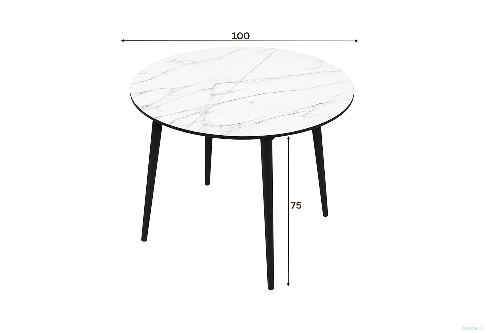 Зображення 3 - Стіл кухонний Jam Oliver розкладний 100 / 135 см, чорний / скло діамант 66 М