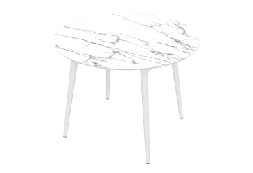 Стол кухонный Jam Oliver раскладной 100 / 135 см, белый / стекло бриллиант 66 М