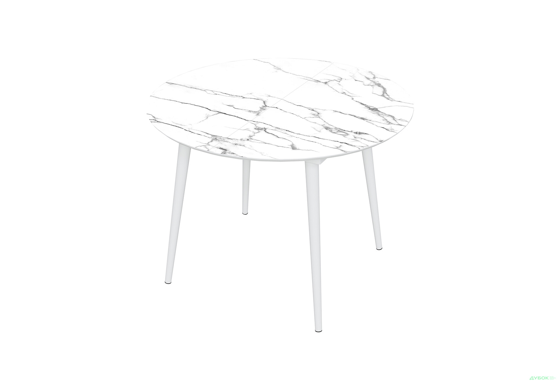 Зображення 1 - Стіл кухонний Jam Oliver розкладний 100 / 135 см, білий / скло діамант 66 М