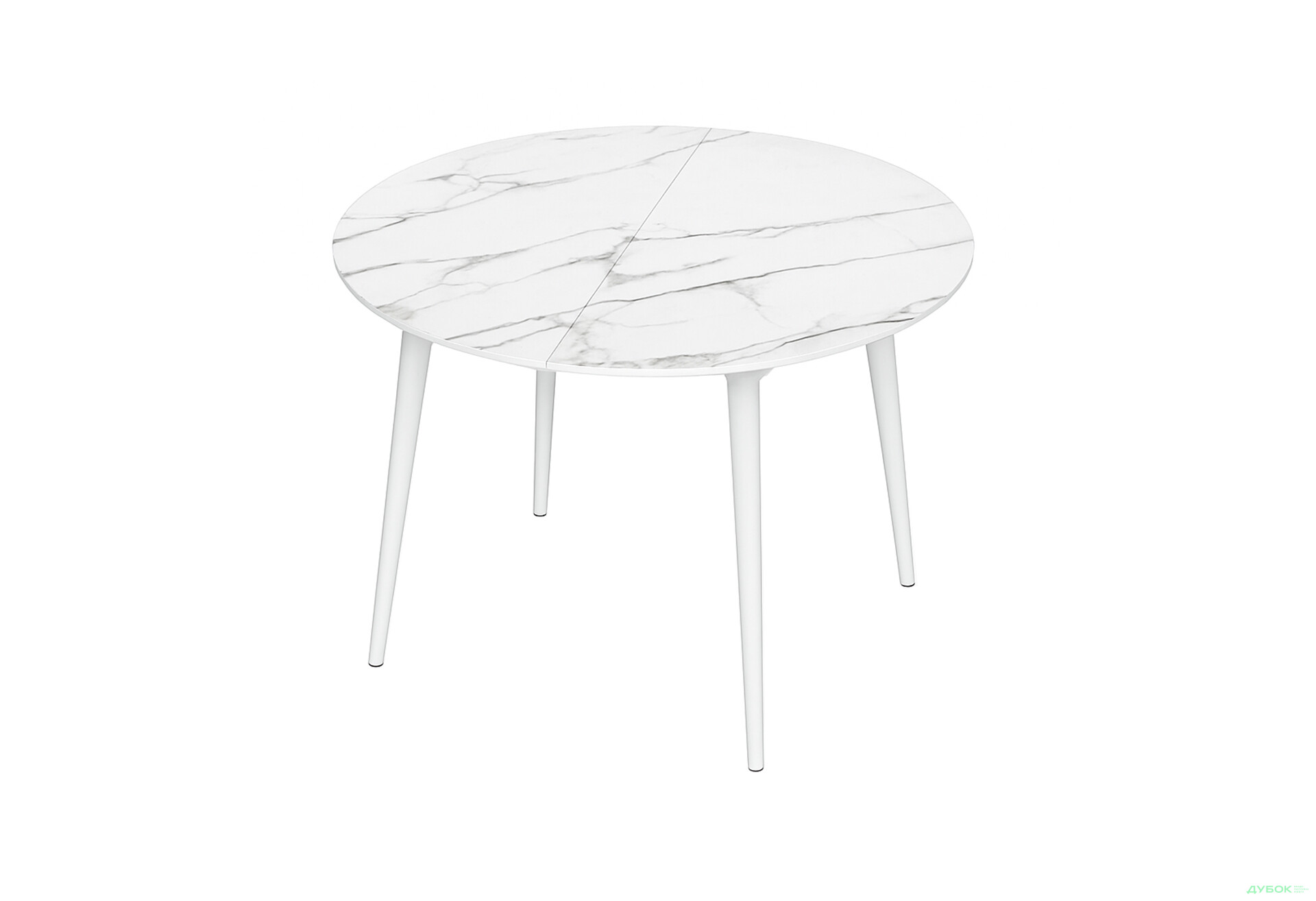 Зображення 1 - Стіл кухонний Jam Oliver розкладний 100 / 135 см, білий / скло діамант 66 М