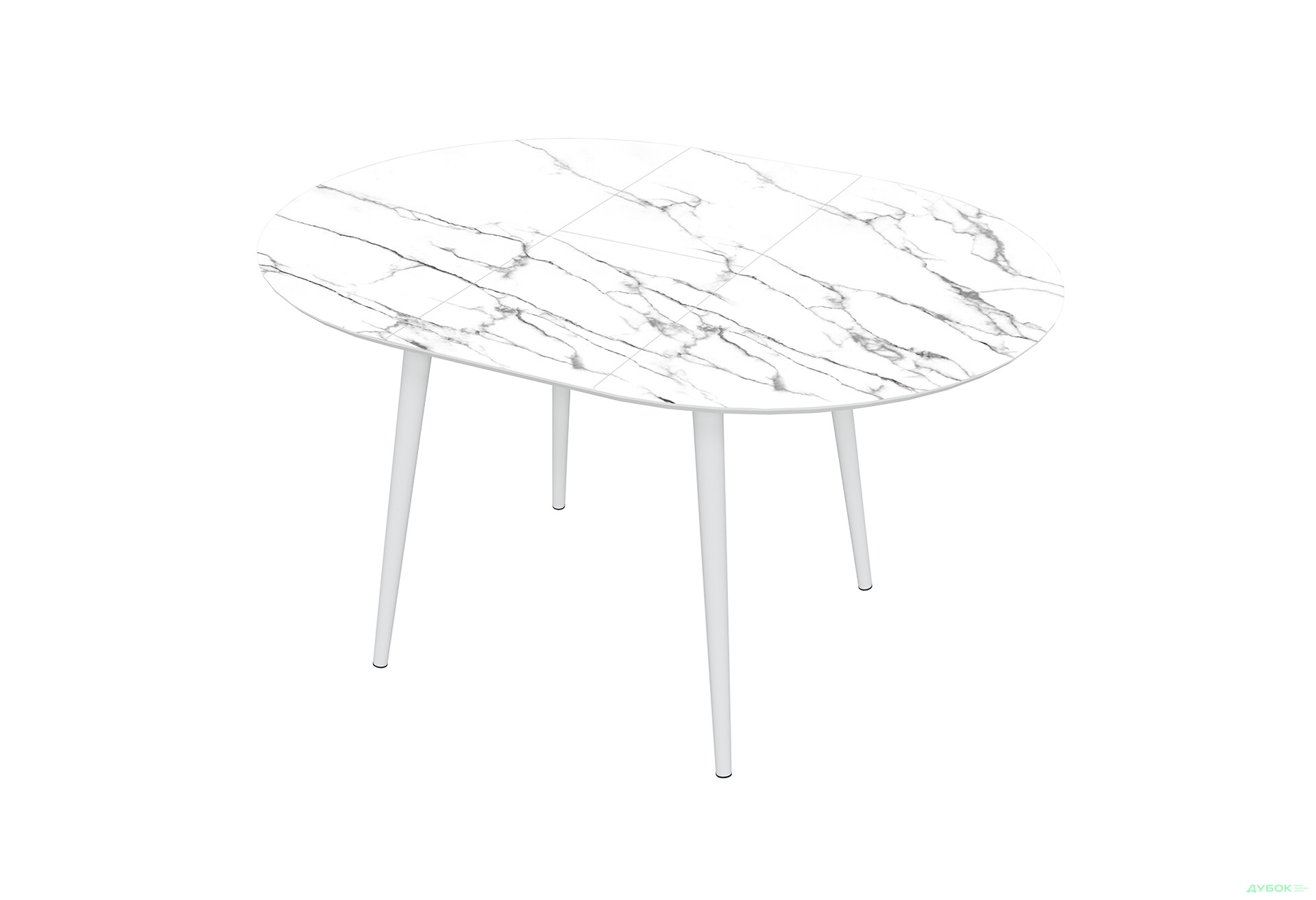 Зображення 2 - Стіл кухонний Jam Oliver розкладний 100 / 135 см, білий / скло діамант 66 М