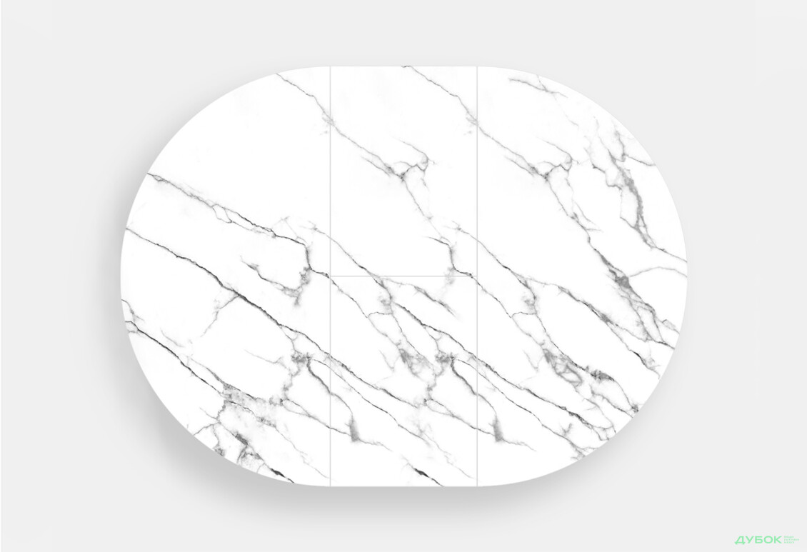 Зображення 3 - Стіл кухонний Jam Oliver розкладний 100 / 135 см, білий / скло діамант 66 М