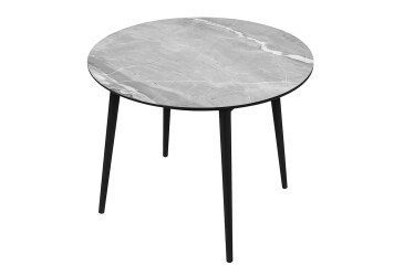 Стіл кухонний Jam Oliver розкладний 100 / 135 см, чорний / скло діамант 78 М