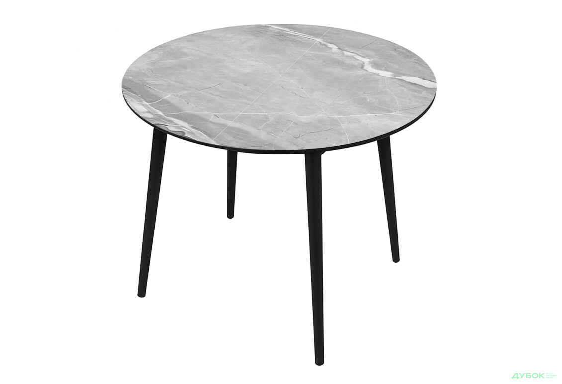 Стіл кухонний Jam Oliver розкладний 100 / 135 см, чорний / скло діамант 78 М