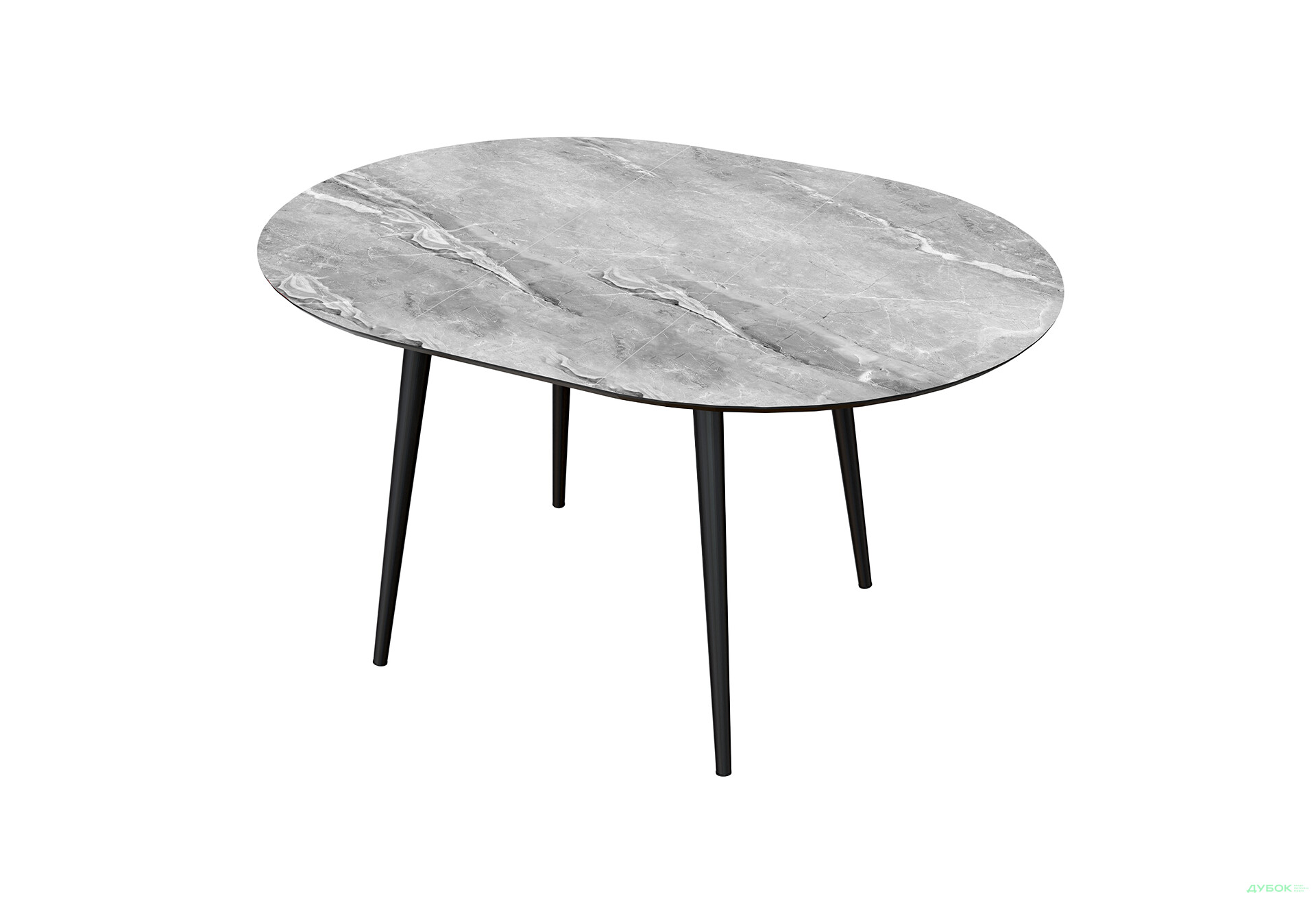 Зображення 2 - Стіл кухонний Jam Oliver розкладний 100 / 135 см, чорний / скло діамант 78 М