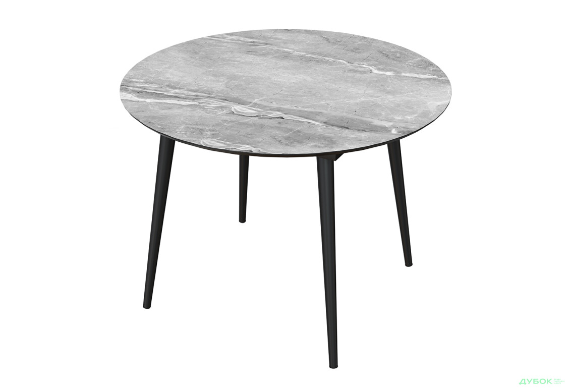 Стіл кухонний Jam Oliver розкладний 100 / 135 см, чорний / скло діамант 78 М