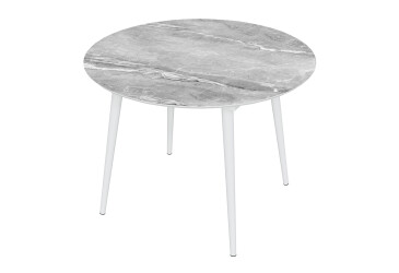 Стол кухонный Jam Oliver раскладной 100 / 135 см, белый / стекло бриллиант 78 М