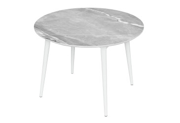 Стіл кухонний Jam Oliver розкладний 100 / 135 см, білий / скло діамант 78 М