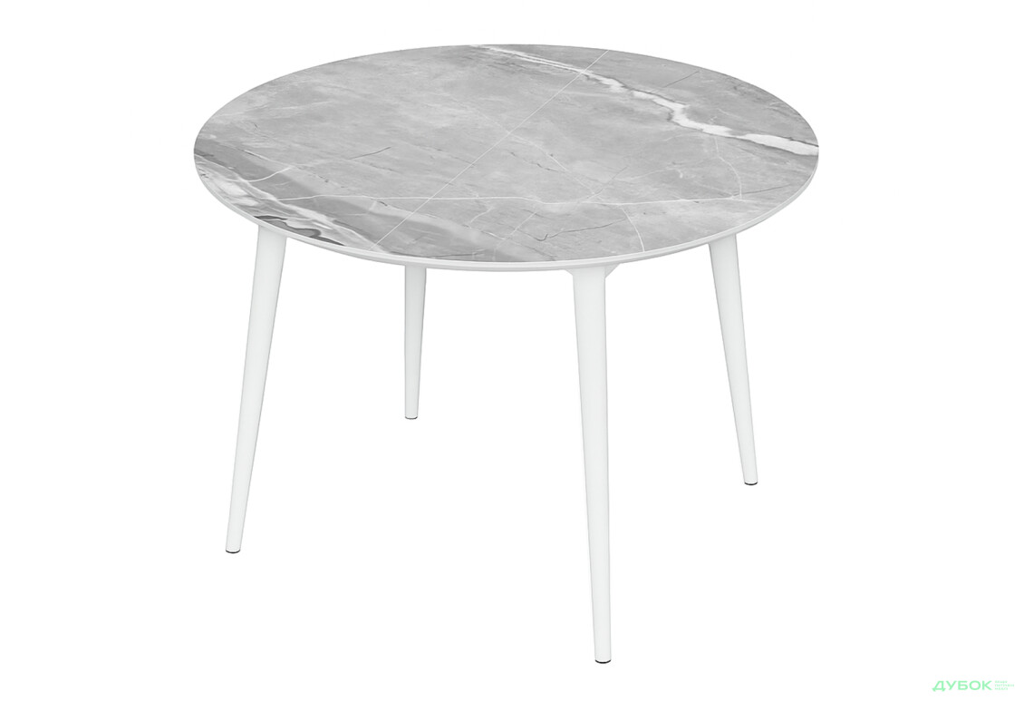 Стіл кухонний Jam Oliver розкладний 100 / 135 см, білий / скло діамант 78 М