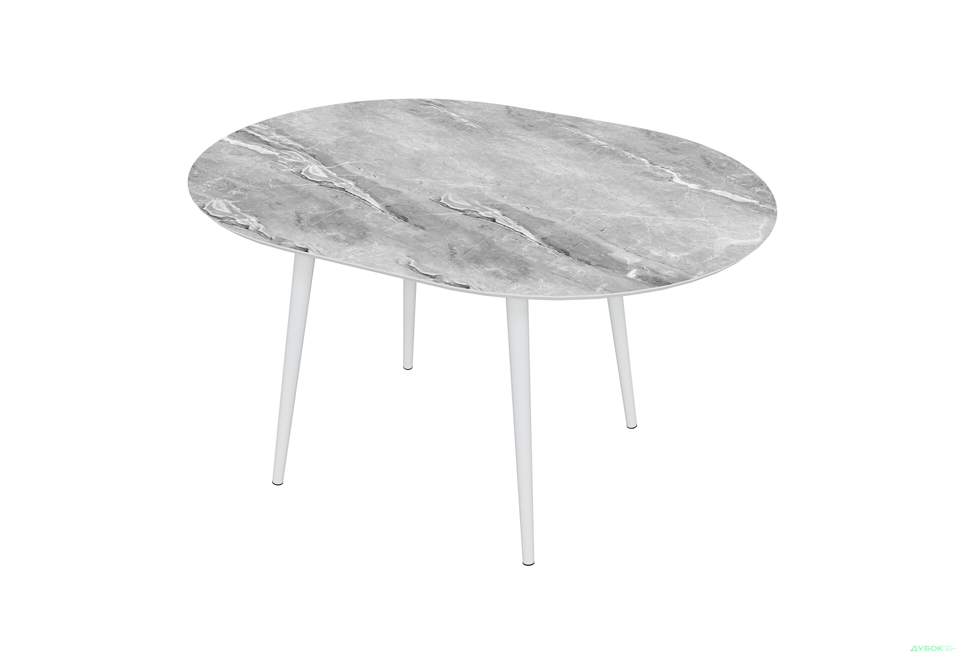 Зображення 2 - Стіл кухонний Jam Oliver розкладний 100 / 135 см, білий / скло діамант 78 М