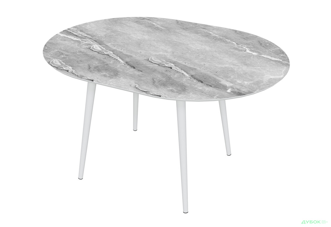 Зображення 2 - Стіл кухонний Jam Oliver розкладний 100 / 135 см, білий / скло діамант 78 М