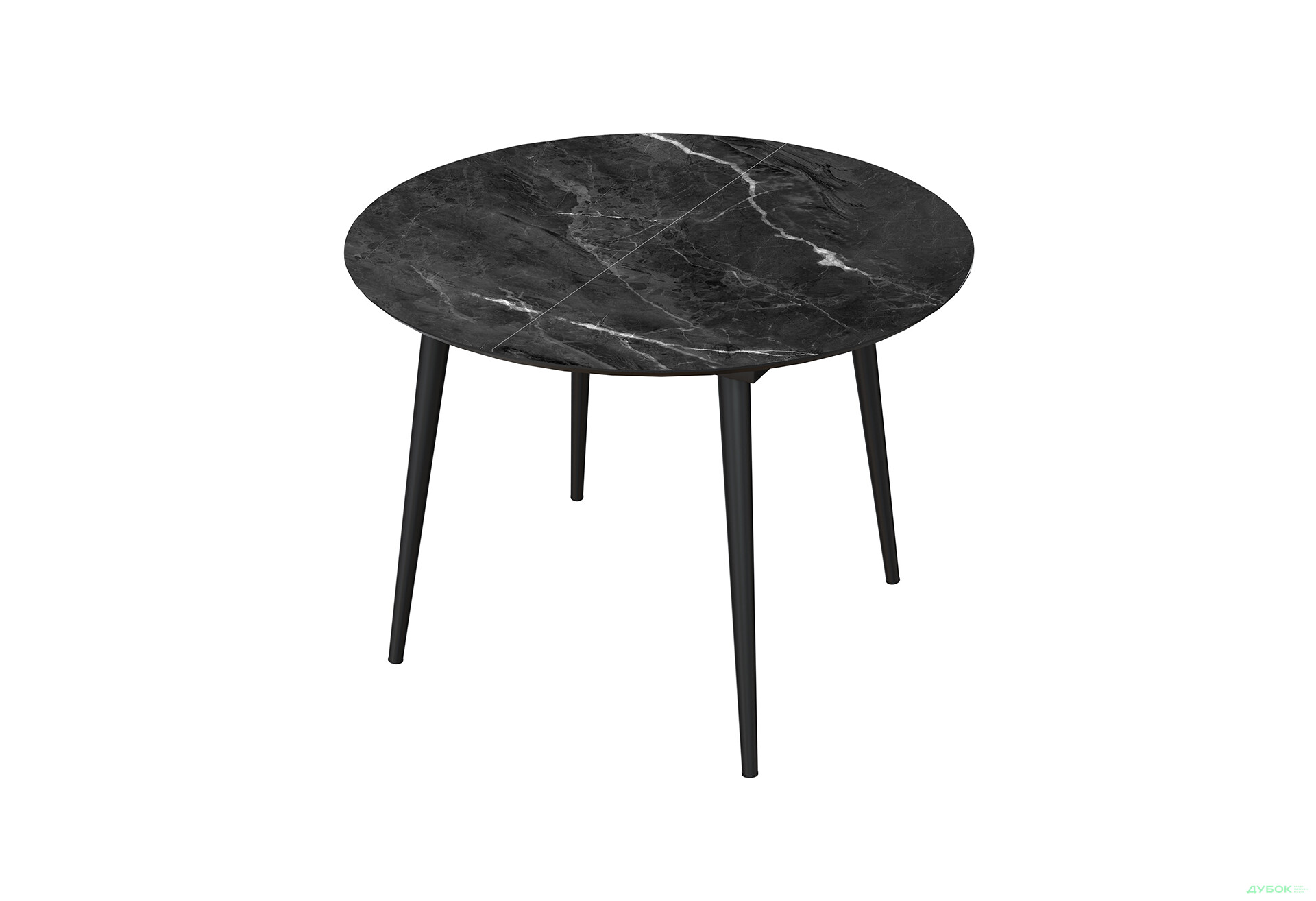 Зображення 1 - Стіл кухонний Jam Oliver розкладний 100 / 135 см, чорний / скло діамант 87 М