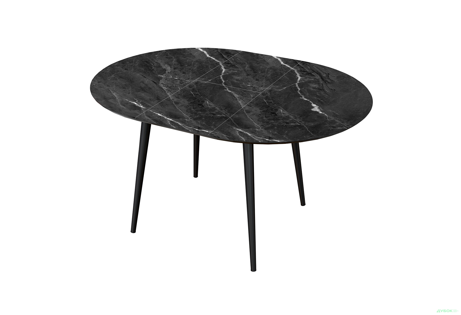 Зображення 2 - Стіл кухонний Jam Oliver розкладний 100 / 135 см, чорний / скло діамант 87 М