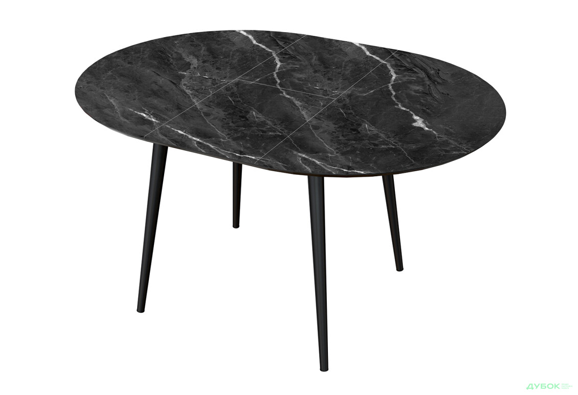 Зображення 2 - Стіл кухонний Jam Oliver розкладний 100 / 135 см, чорний / скло діамант 87 М