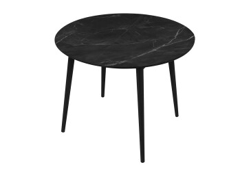 Стіл кухонний Jam Oliver розкладний 100 / 135 см, чорний / скло діамант 87 М