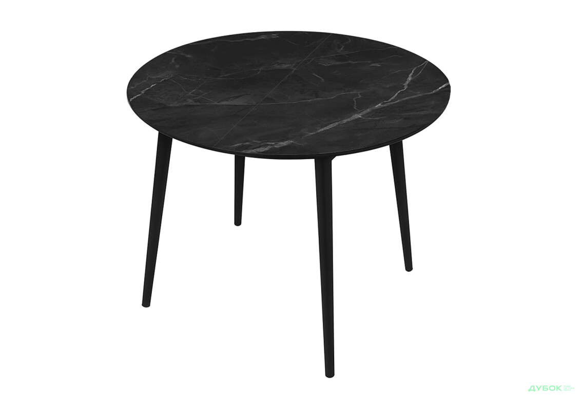 Стіл кухонний Jam Oliver розкладний 100 / 135 см, чорний / скло діамант 87 М