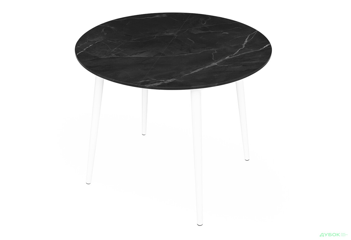 Стіл кухонний Jam Oliver розкладний 100 / 135 см, білий / скло діамант 87 М