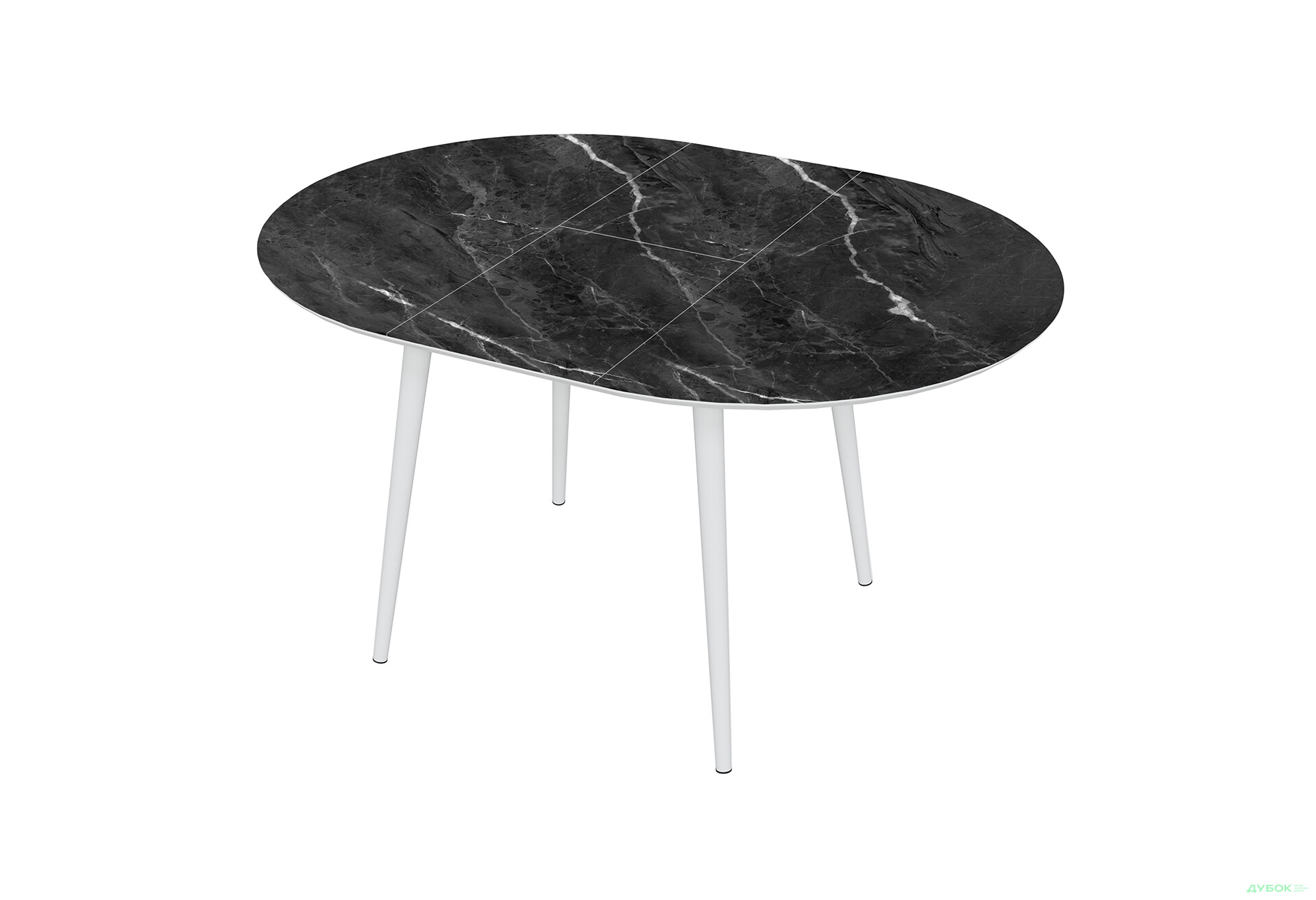 Зображення 2 - Стіл кухонний Jam Oliver розкладний 100 / 135 см, білий / скло діамант 87 М