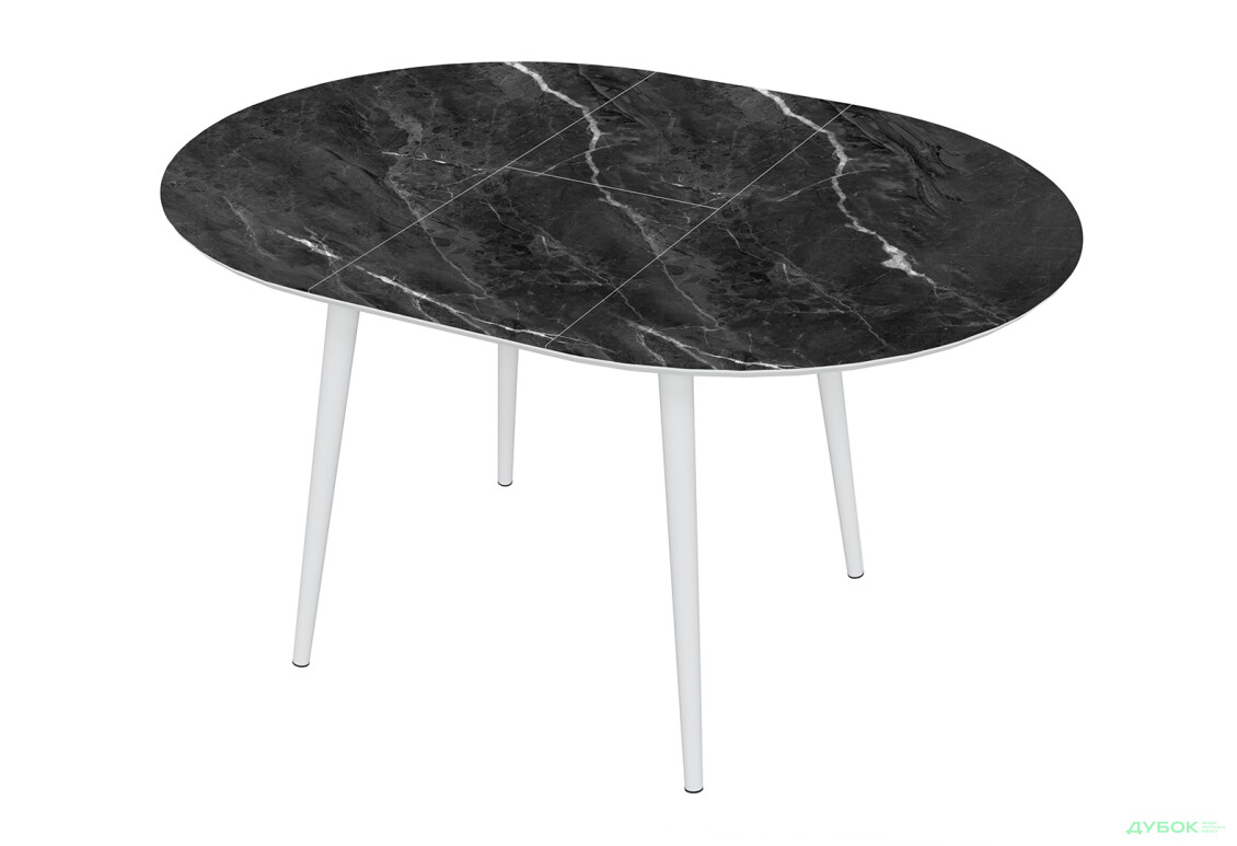 Зображення 2 - Стіл кухонний Jam Oliver розкладний 100 / 135 см, білий / скло діамант 87 М