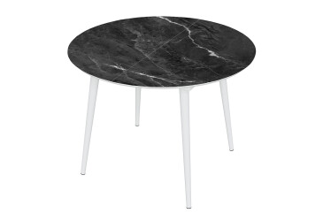 Стіл кухонний Jam Oliver розкладний 100 / 135 см, білий / скло діамант 87 М