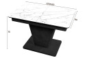 Зображення 3 - Стіл кухонний Jam Slide / Слайд розкладний 120 / 160 см, бетон чорний / скло діамант 66 М