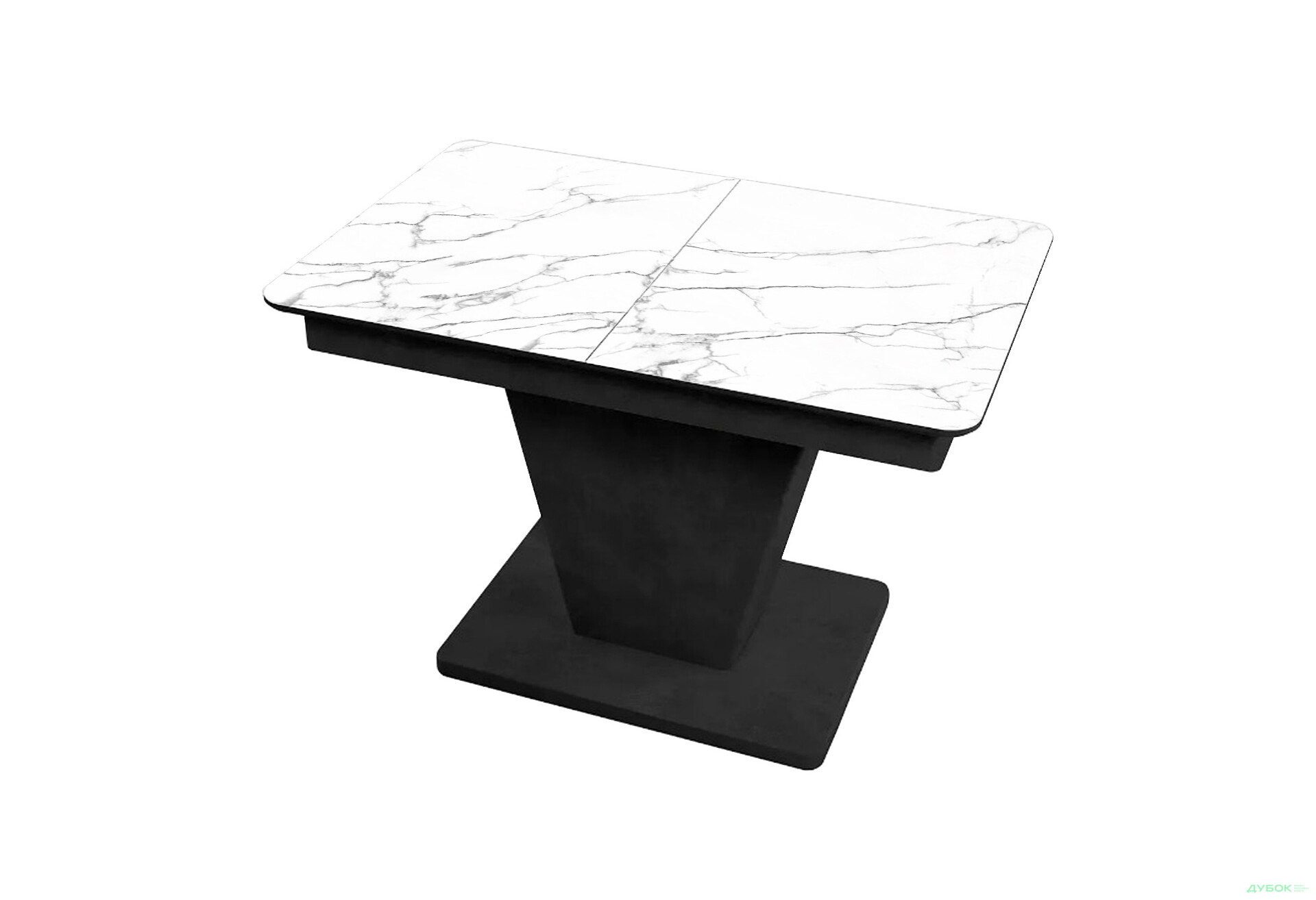 Зображення 1 - Стіл кухонний Jam Slide / Слайд розкладний 120 / 160 см, бетон чорний / скло діамант 66 М