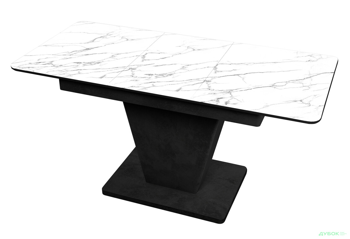 Зображення 2 - Стіл кухонний Jam Slide / Слайд розкладний 120 / 160 см, бетон чорний / скло діамант 66 М