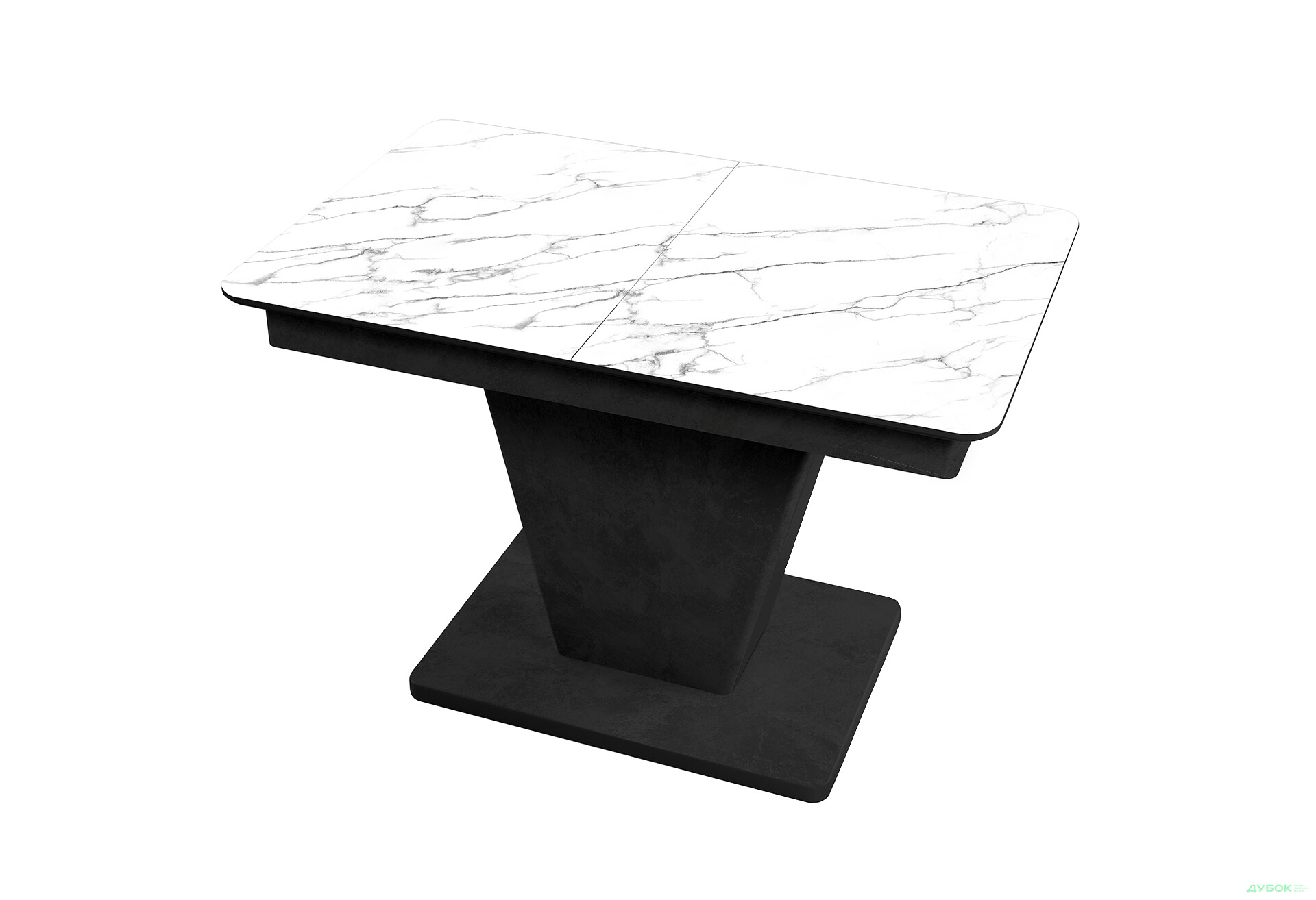 Зображення 1 - Стіл кухонний Jam Slide / Слайд розкладний 120 / 160 см, бетон чорний / скло діамант 66 М