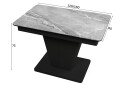 Зображення 3 - Стіл кухонний Jam Slide / Слайд розкладний 120 / 160 см, бетон чорний / скло діамант 78 М